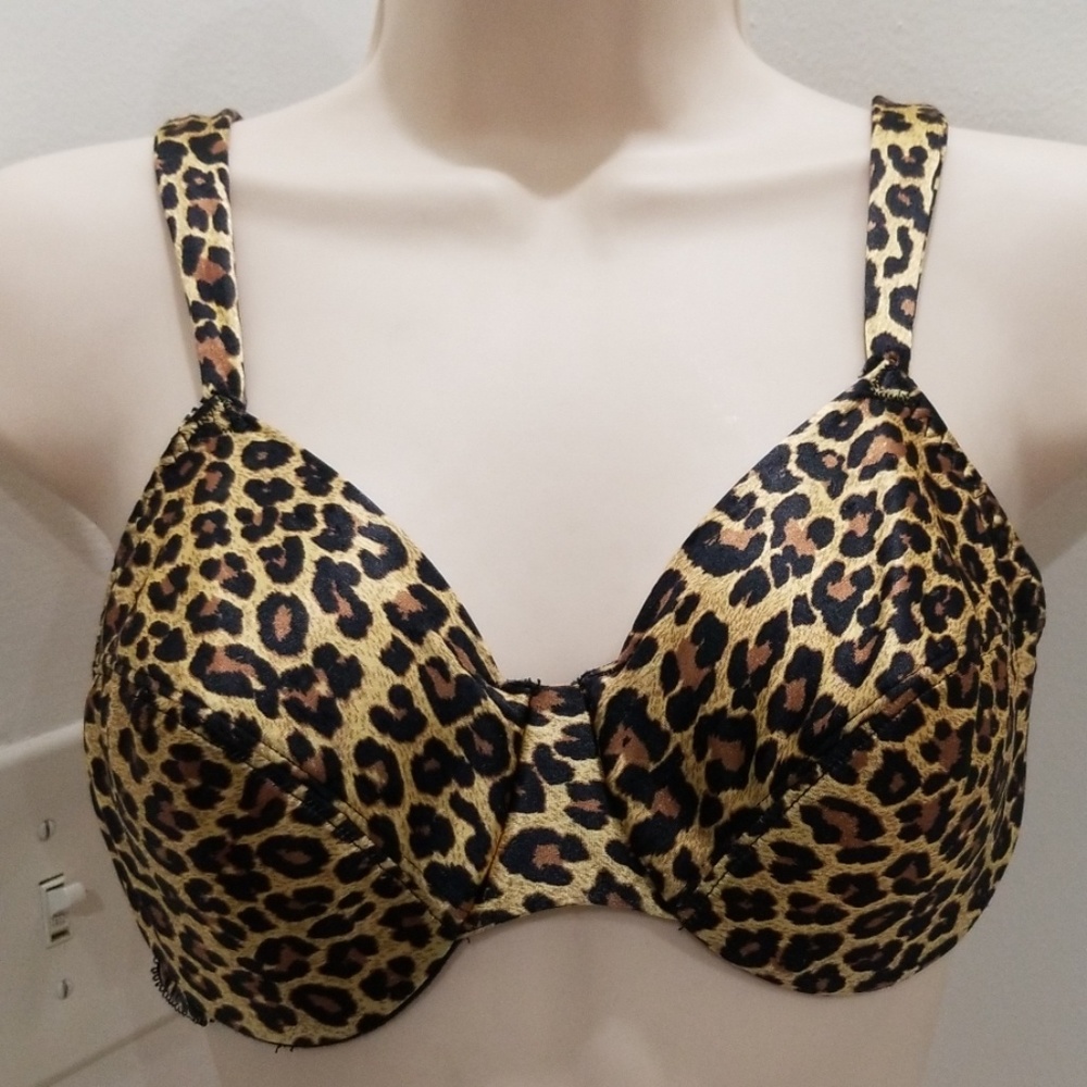 Delicates women's leopard print brown size 36c bra